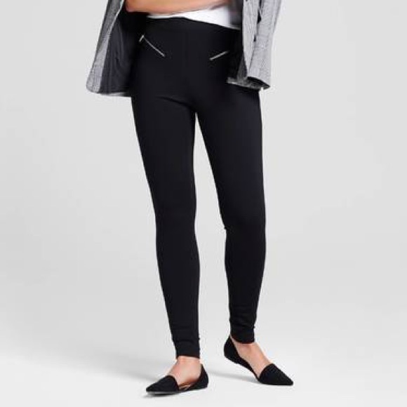 a new day Pants - A New Day Ponte Pants Black Leggings Zipper pocket